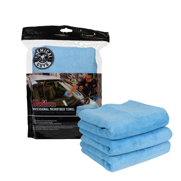 Chemical Guys Workhorse Professional Grade Microfiber Towel 3-Pack